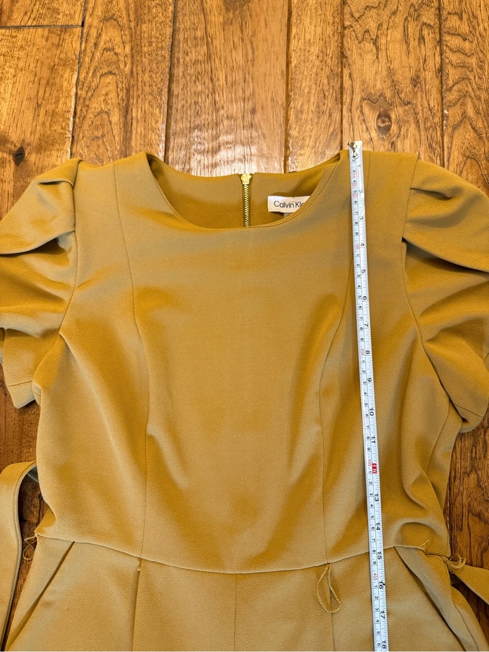 Jumpsuit Mustard Yellow Size Medium 6 to 8 Belted Tailored Fit Work Office Chic - Picture 10 of 12